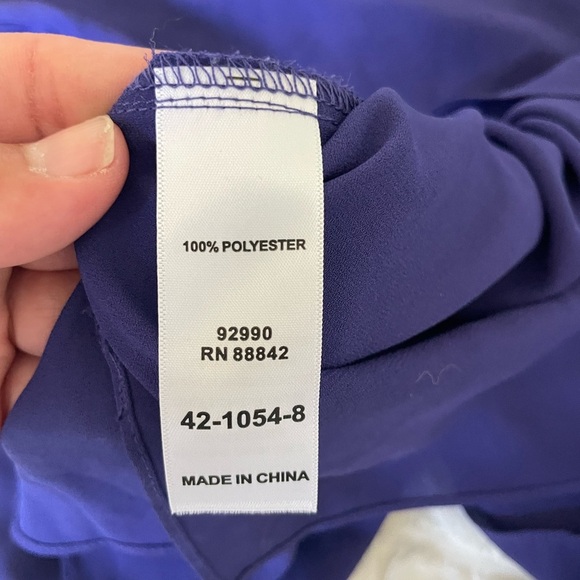 Eloquii Purple Long-Sleeve work Blouse - Picture 4 of 9